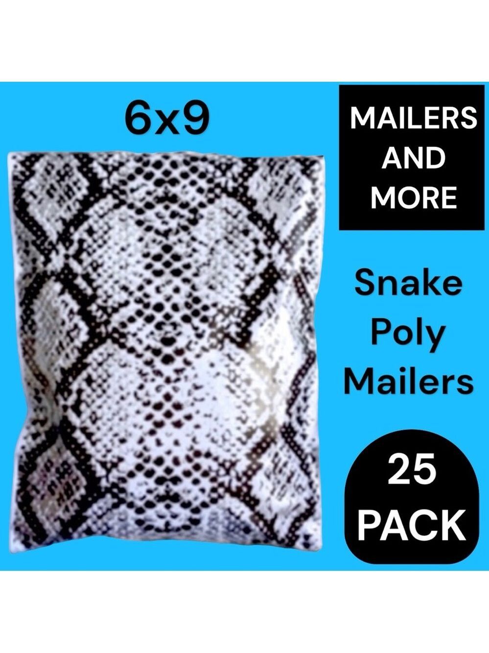 25 6X9 Poly Mailers, Snake, Shipping Envelopes PRICE IS FIRM - Picture 2 of 7